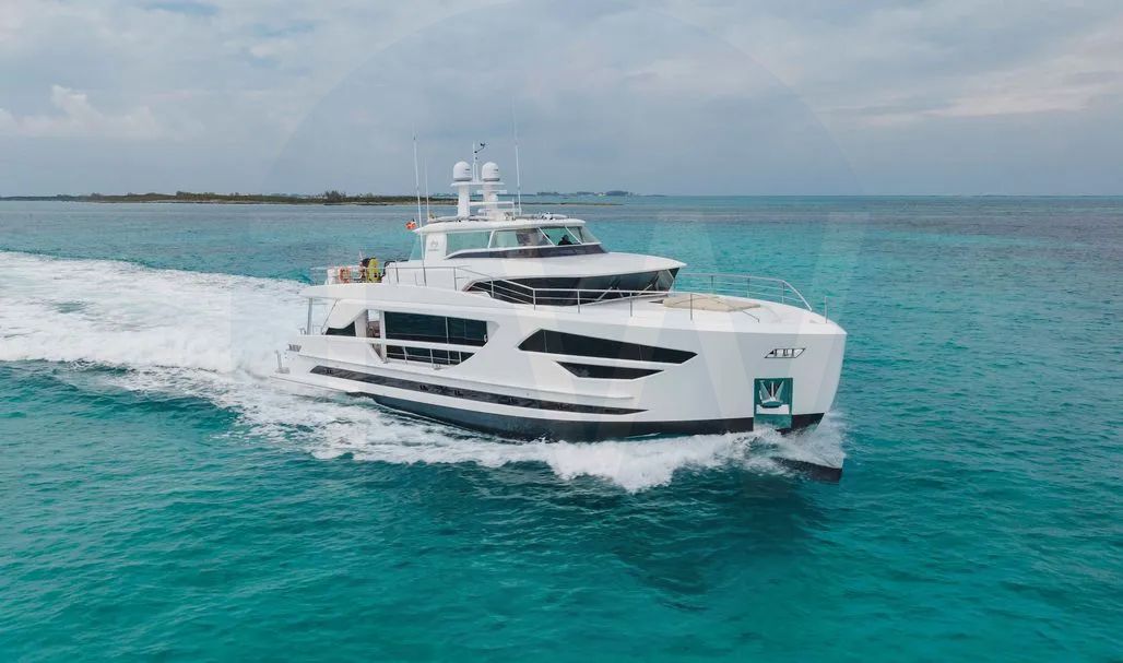 White Midnight Moon yacht for sale and price, showing the details and features of the interior and exterior available for purchase from LIME Yachts and Brokerage located in Fort Lauderdale Florida.