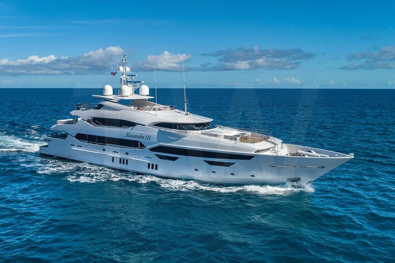White Alessandra III yacht - 2026 guide with the owner of the world's 1500th largest yacht, the 1st largest yacht built by superyacht builder Sunseeker, based in United Kingdom.
