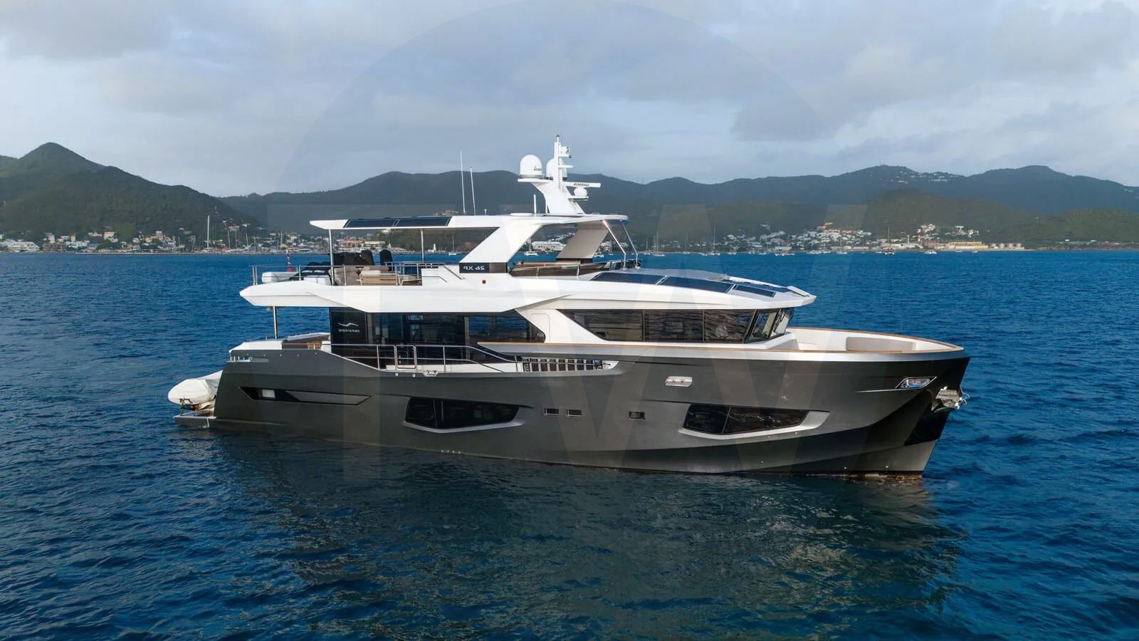 White Exit Strategy yacht for sale and price, showing the details and features of the interior and exterior available for purchase from LIME Yachts and Brokerage located in Fort Lauderdale Florida.
