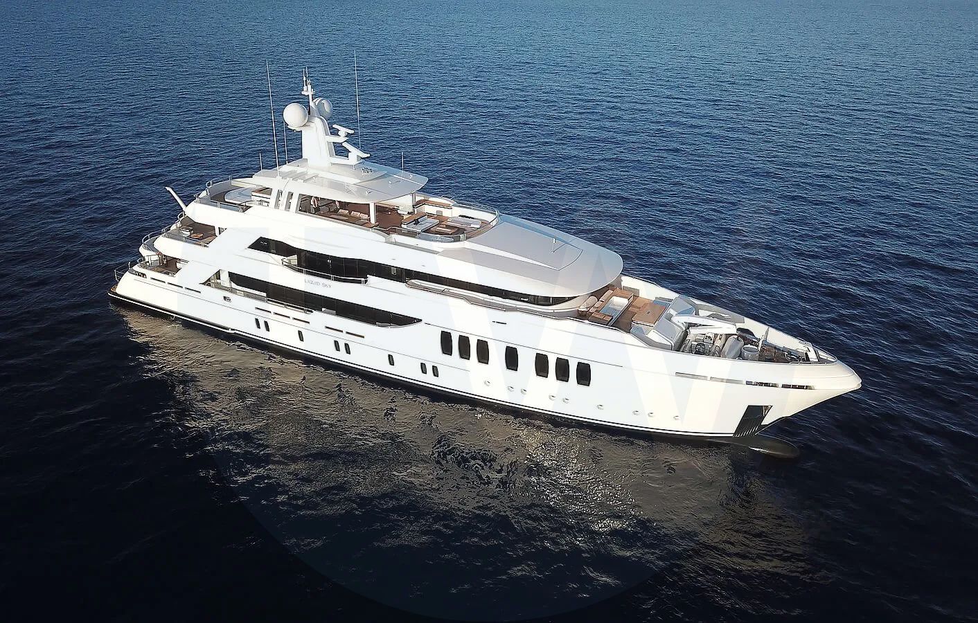 White Liquid Sky yacht - 2026 guide with the owner of the world's 1500th largest yacht, the 2nd largest yacht built by superyacht builder CMB, based in Turkey.