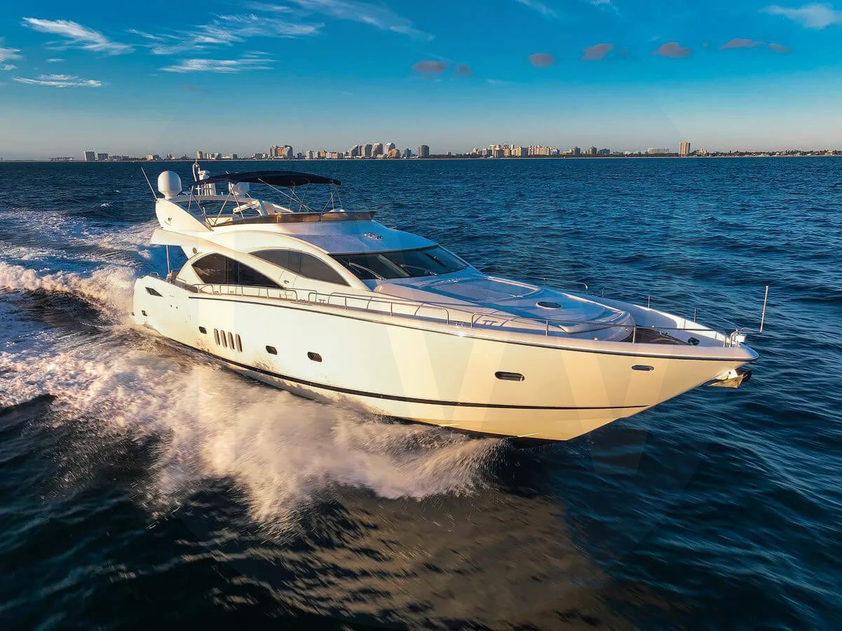 White Bella yacht for sale and price, showing the details and features of the interior and exterior available for purchase from LIME Yachts and Brokerage located in Fort Lauderdale Florida.