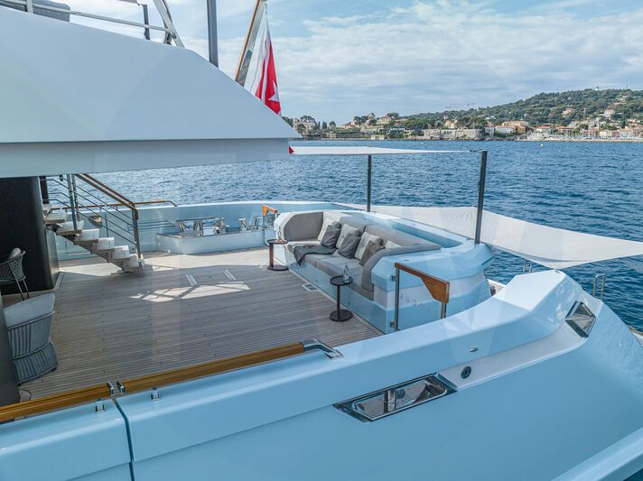 White Althea yacht for sale and price, showing the details and features of the interior and exterior available for purchase from LIME Yachts and Brokerage located in Fort Lauderdale Florida.