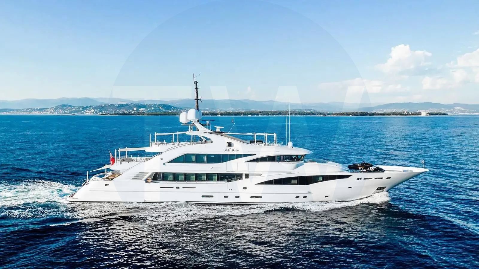 White Ali Baba yacht for sale and price, showing the details and features of the interior and exterior available for purchase from LIME Yachts and Brokerage located in Fort Lauderdale Florida.