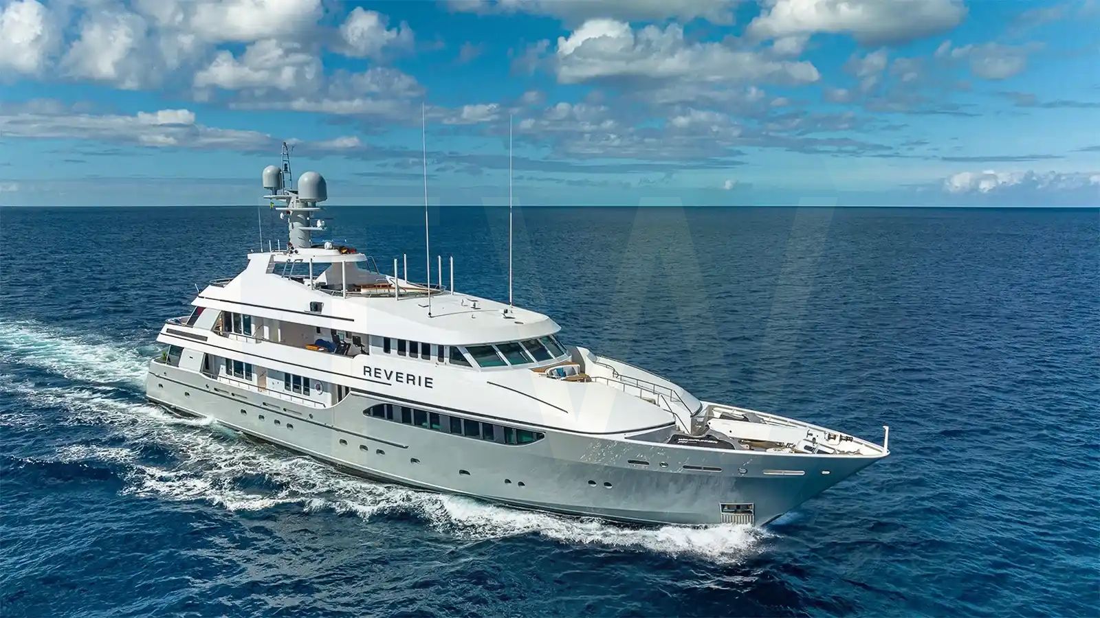 White Reverie yacht for sale and price, showing the details and features of the interior and exterior available for purchase from LIME Yachts and Brokerage located in Fort Lauderdale Florida.