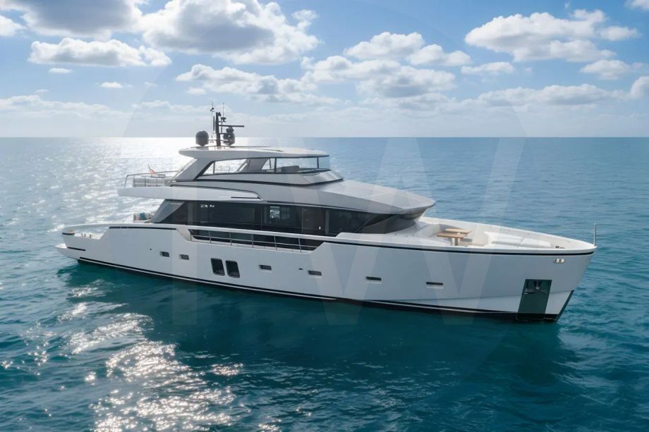 White Tesa yacht for sale and price, showing the details and features of the interior and exterior available for purchase from LIME Yachts and Brokerage located in Fort Lauderdale Florida.