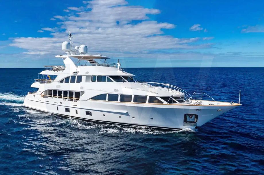 White Allora yacht for sale and price, showing the details and features of the interior and exterior available for purchase from LIME Yachts and Brokerage located in Fort Lauderdale Florida.