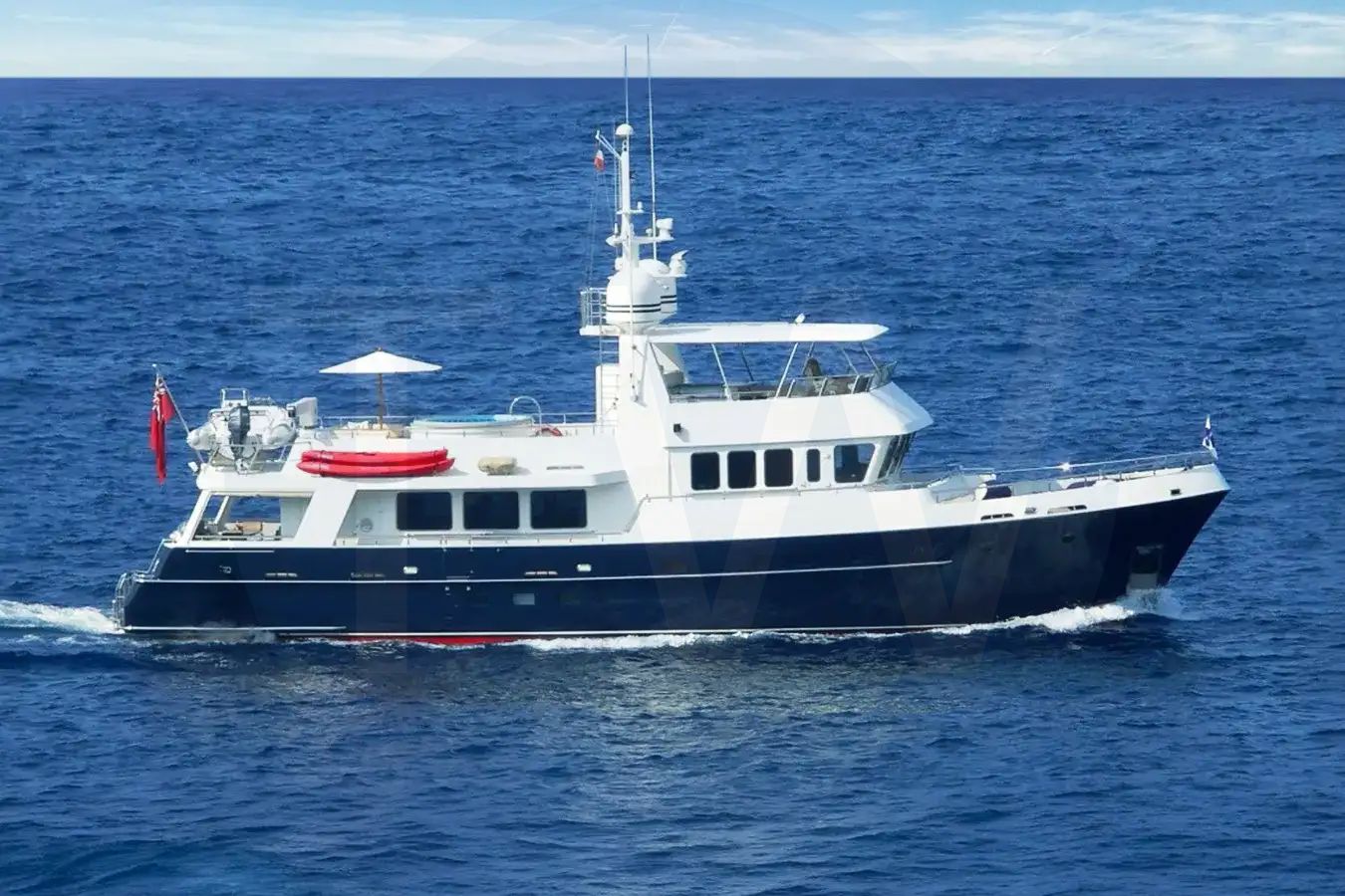 White Slow Poke yacht for sale and price, showing the details and features of the interior and exterior available for purchase from LIME Yachts and Brokerage located in Fort Lauderdale Florida.