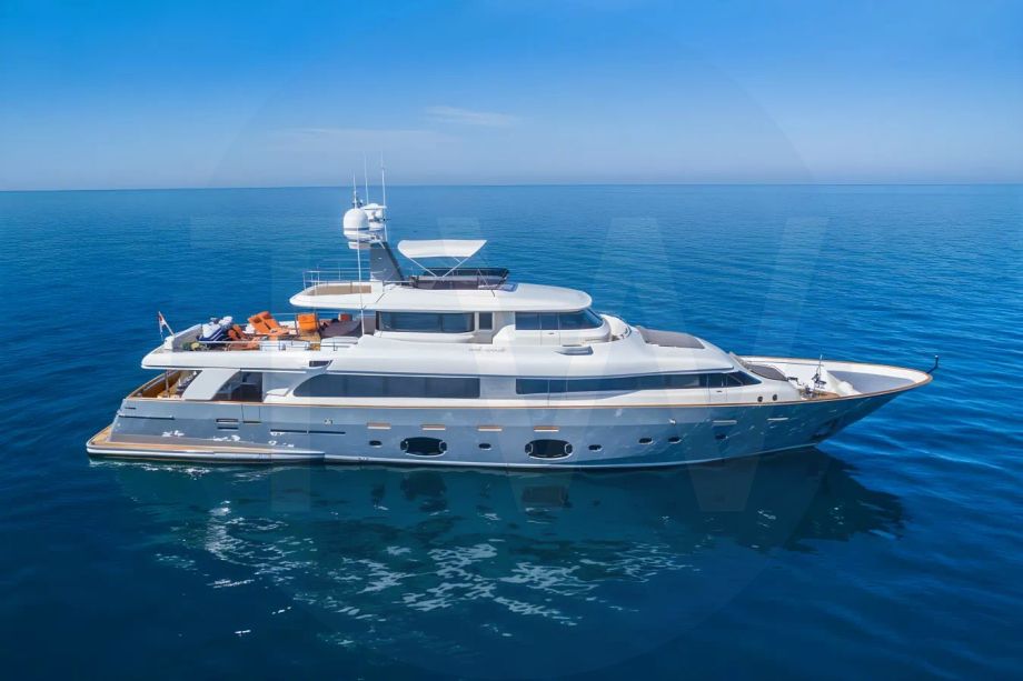 White Seventh Sense yacht for sale and price, showing the details and features of the interior and exterior available for purchase from LIME Yachts and Brokerage located in Fort Lauderdale Florida.