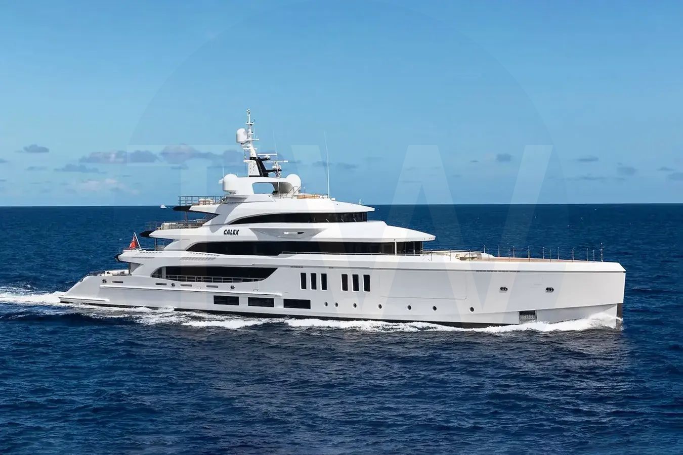 White Calex yacht - 2026 guide with the owner of the world's 427th largest yacht, the 10th largest yacht built by superyacht builder Benetti Yachts, based in Italy.