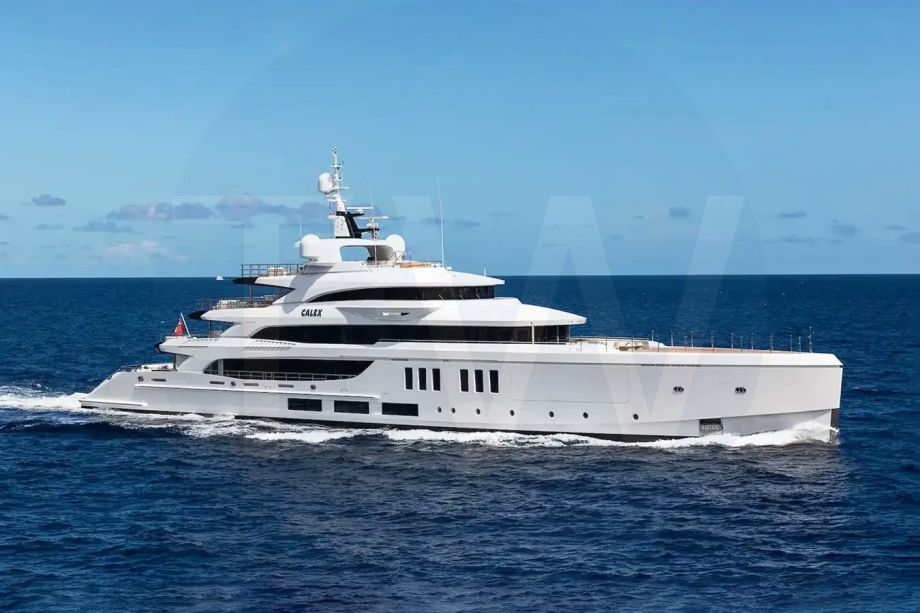 White Calex yacht for charter and price, located in Mediterranean; Croatia; France; Italy; Monaco; Montenegro; Caribbean; Antigua; Bahamas; Saint Martin; St Barts offered for rent by LIME Yachts and Brokerage located in Fort Lauderdale Florida.
