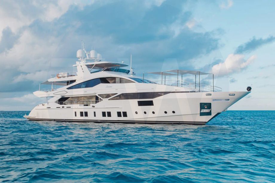 White Emina yacht for charter and price, located in Caribbean; Bahamas offered for rent by LIME Yachts and Brokerage located in Fort Lauderdale Florida.