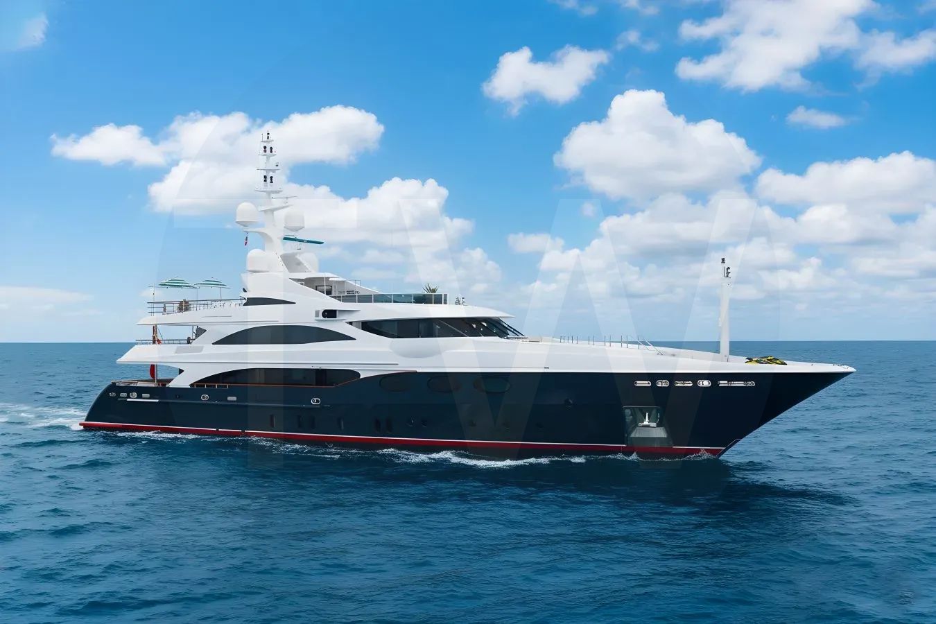 White Rhino yacht for sale and price, showing the details and features of the interior and exterior available for purchase from LIME Yachts and Brokerage located in Fort Lauderdale Florida.