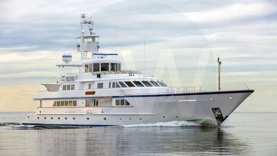 White Ice Bear yacht for sale and price, showing the details and features of the interior and exterior available for purchase from LIME Yachts and Brokerage located in Fort Lauderdale Florida.