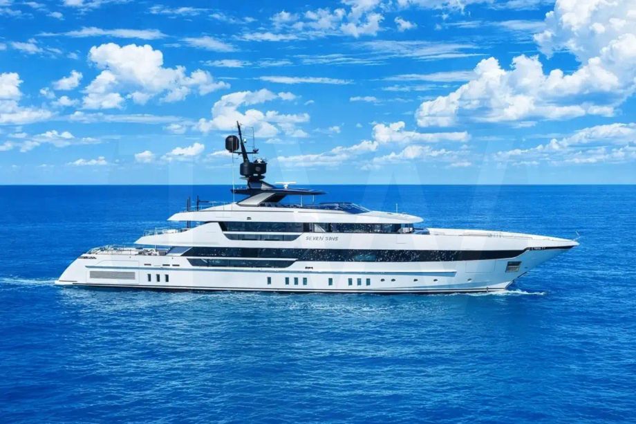 White Seven Sins yacht for sale and price, showing the details and features of the interior and exterior available for purchase from LIME Yachts and Brokerage located in Fort Lauderdale Florida.