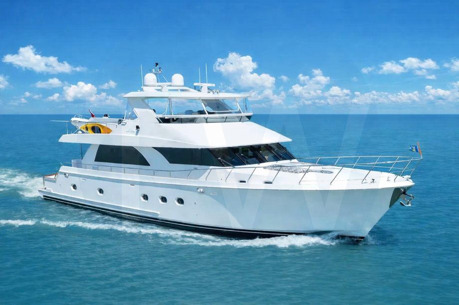 White Memory Bank yacht for sale and price, showing the details and features of the interior and exterior available for purchase from LIME Yachts and Brokerage located in Fort Lauderdale Florida.